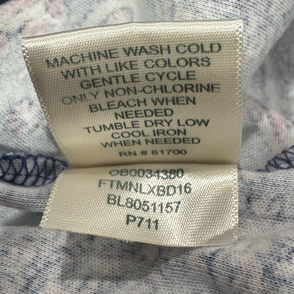 Blair Blue and Pink Paisley Print Long Sleeve Blouse size Small - Picture 9 of 9